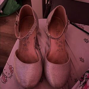 Girls' Glitter Ankle-Strap Mules in Pink